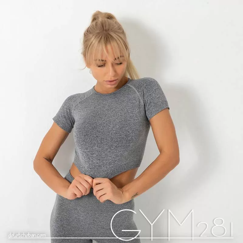 Áo Tập Gym Cho Nữ Tay Ngắn Phối Lưới GYM281