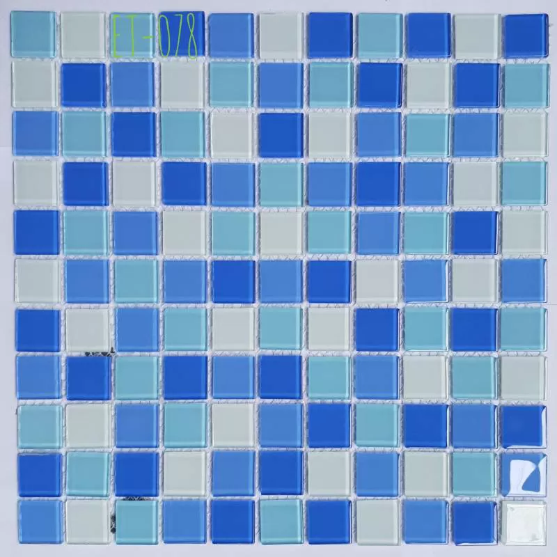 Gạch Mosaic Thủy Tinh Ốp Lát Trang Trí 25*25*3.8mm Trộn Màu ET-078 