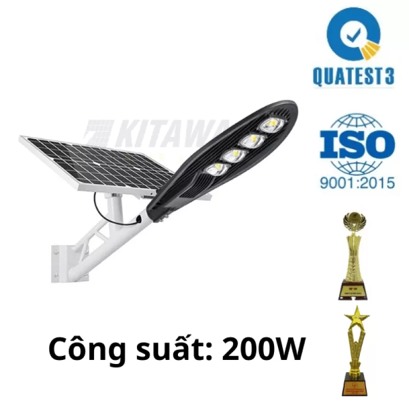 [200W] Đèn Đường Năng Lượng Mặt Trời Chiếc Lá CL1200 - Tấm Pin Mono