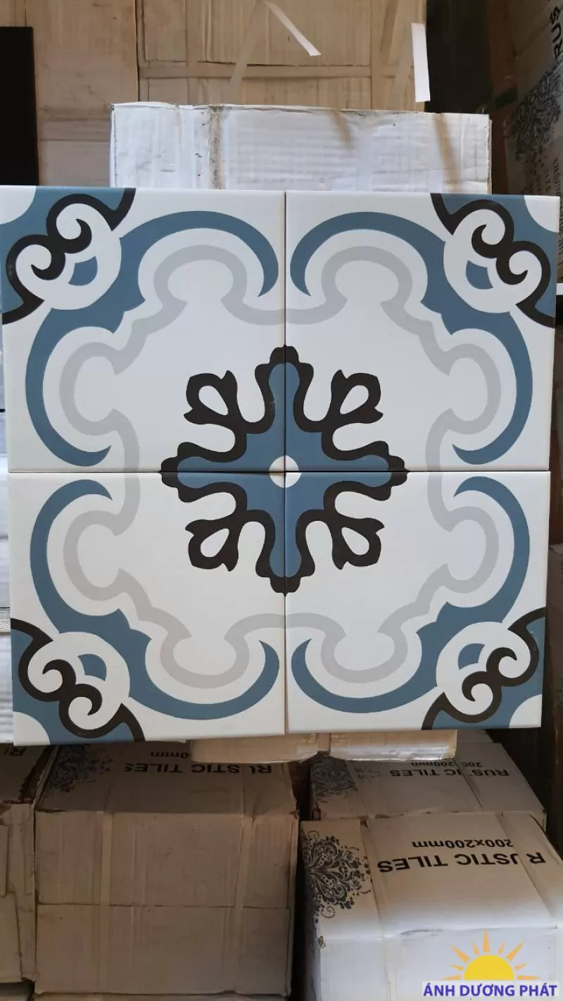 gạch bông 200x200 hao văn đơn sắc porcelain - ÁNH DƯƠNG PHÁT 