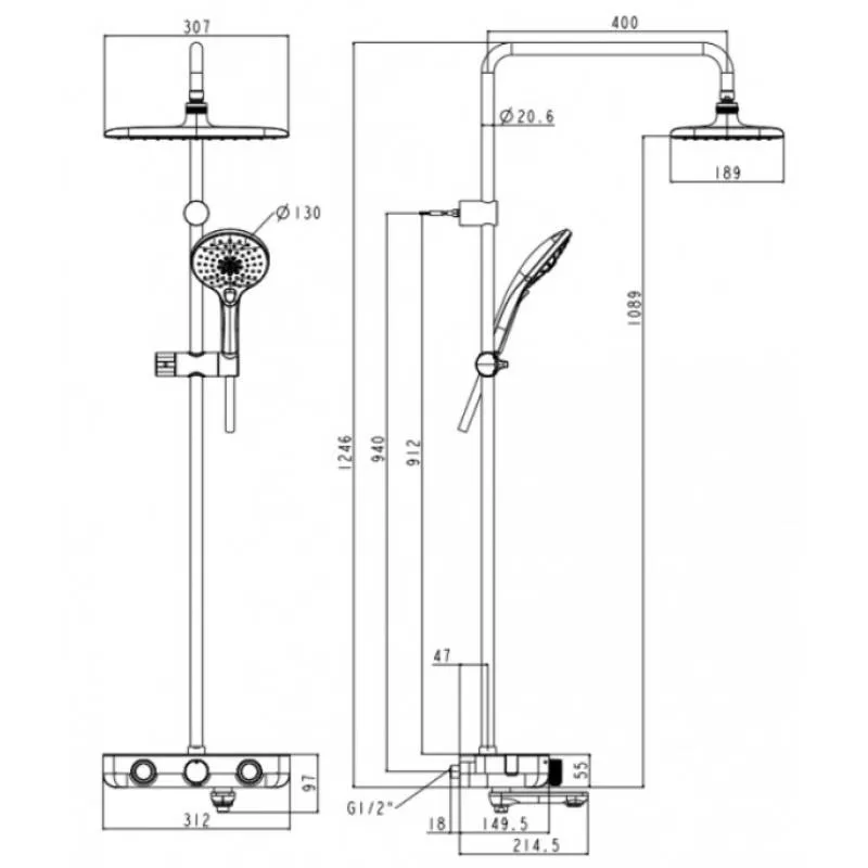 Bộ Sen Cây Cảm Biến Nhiệt American Standard WF-4956 EasySET