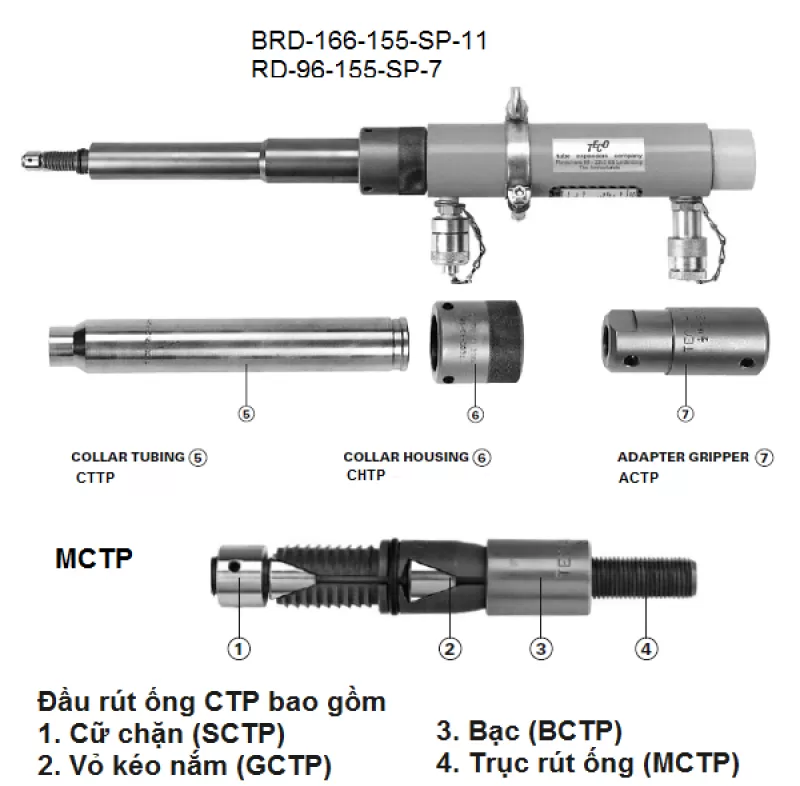 Đầu rút ống TEC-CTP-16 