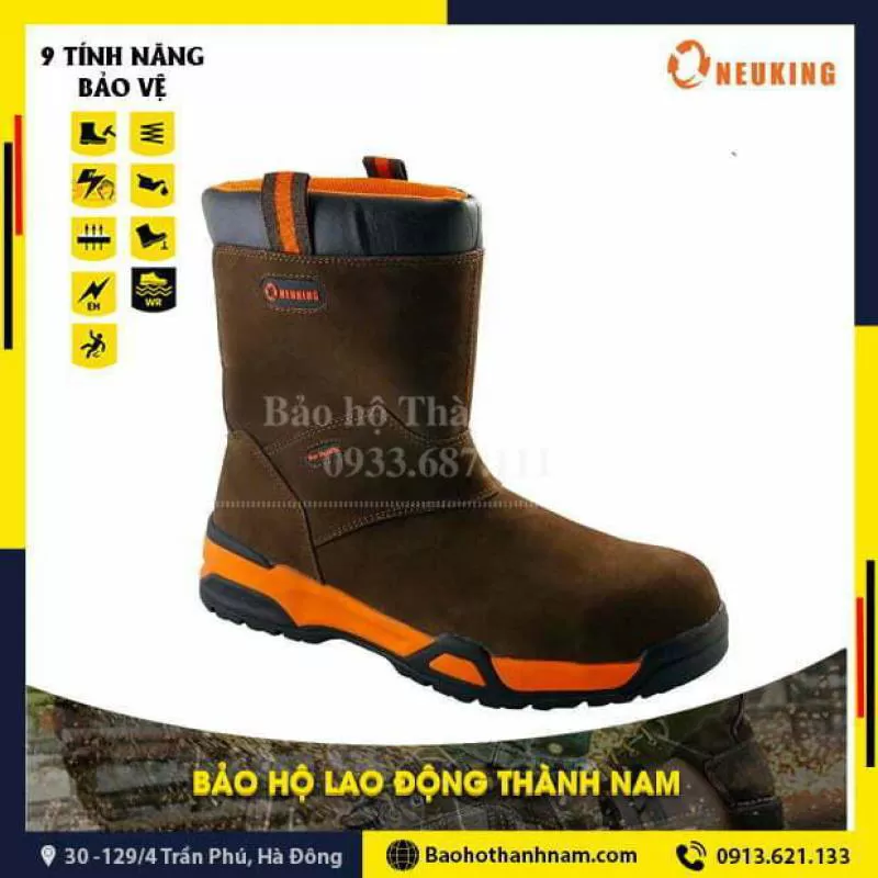 Ủng bảo hộ đi mưa Neukings NKC 95K màu nâu đậm