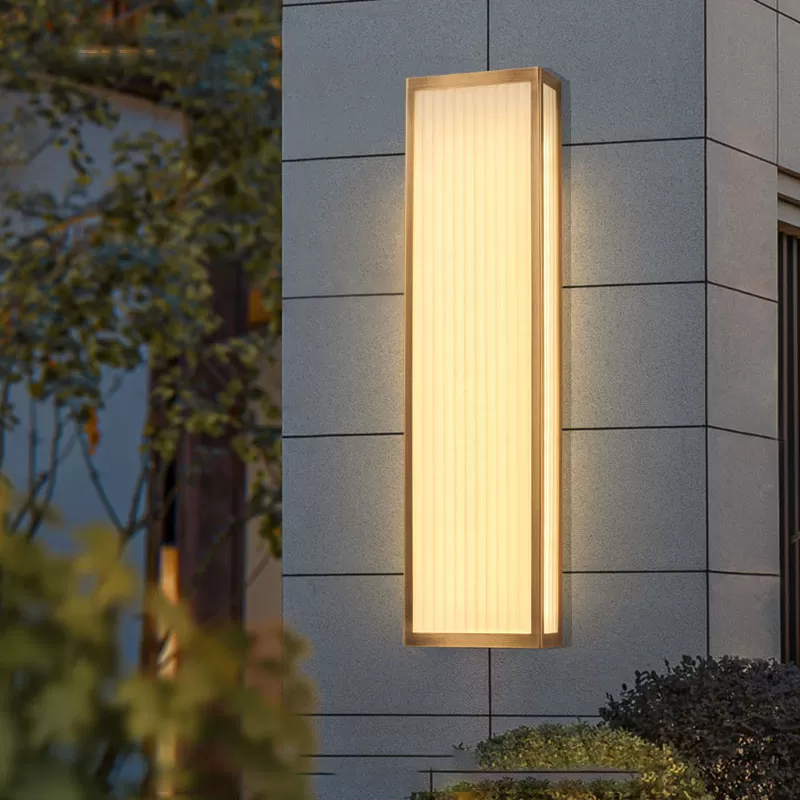 Đèn tường đồng hình chữ nhật decor ngoài trời DT6812