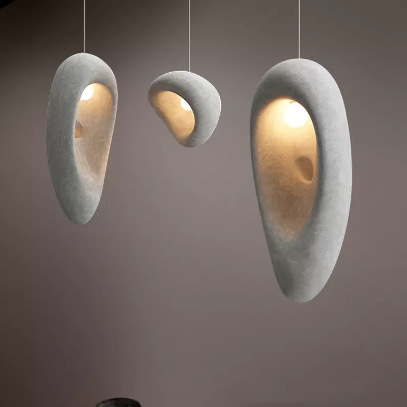 Đèn thả trần điêu khắc nghệ thuật Wabi-sabi D1015