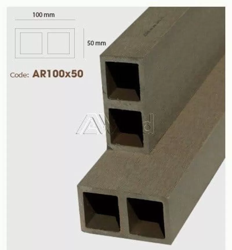 Cột Lam, Xà Ngang Gỗ Nhựa – AWood-AR100x50-coffee