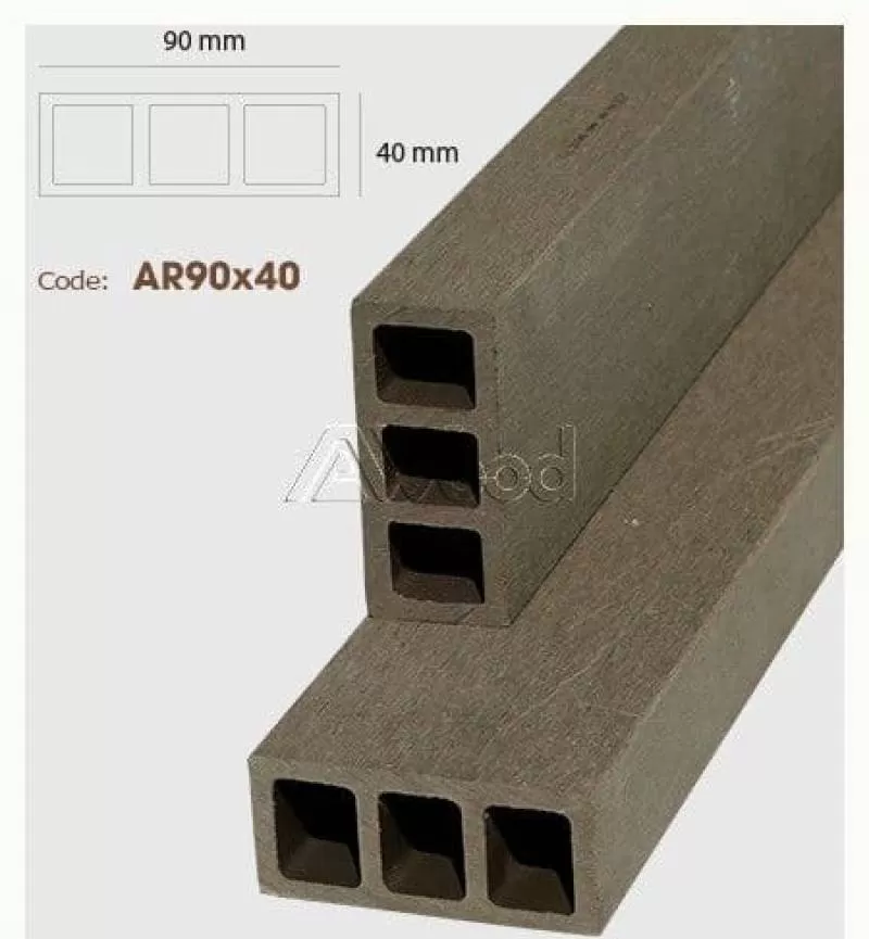 Lam Cột, Xà Ngang Gỗ Nhựa – AWood-AR90x40-coffee