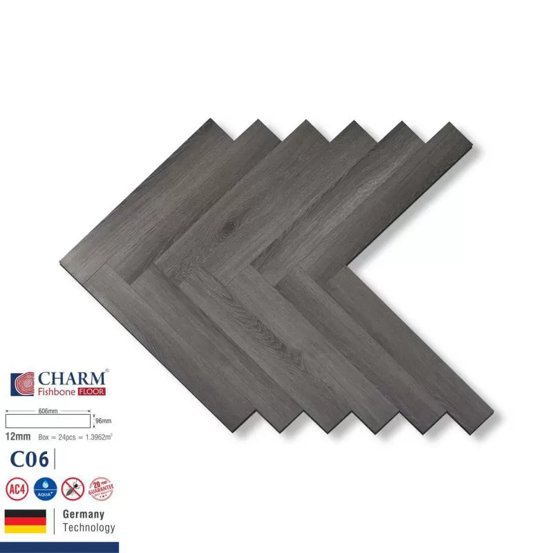 Sàn gỗ charm xương cá 12mm C06