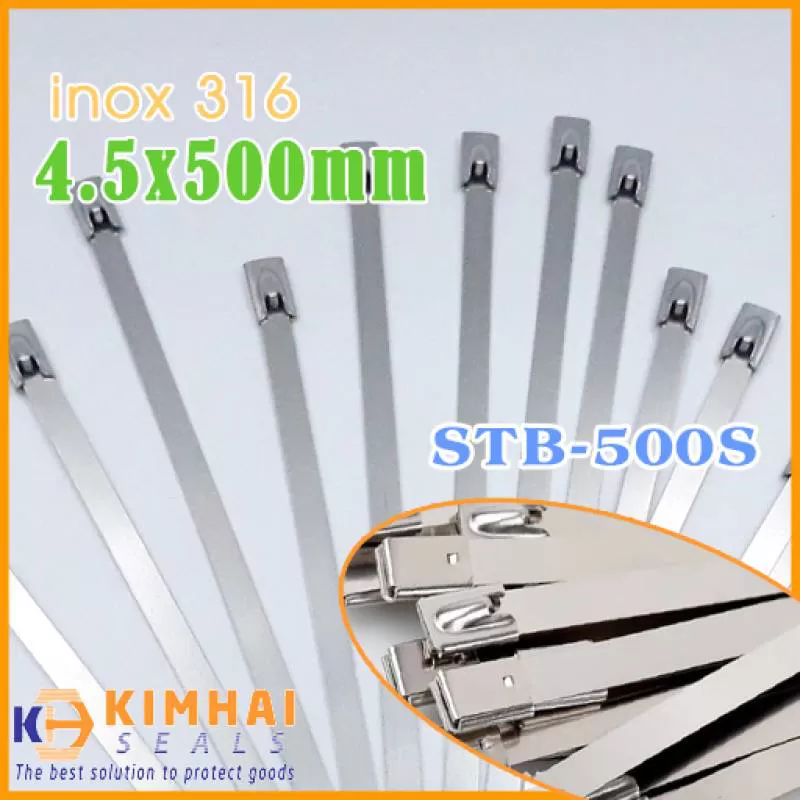 Dây rút inox 4.5x500mm KST, túi 100 sợi, chống ăn mòn