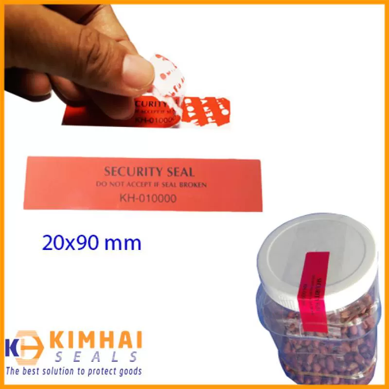 Tem niêm phong số nhảy 20x90mm, để lại vết keo, có in số seri