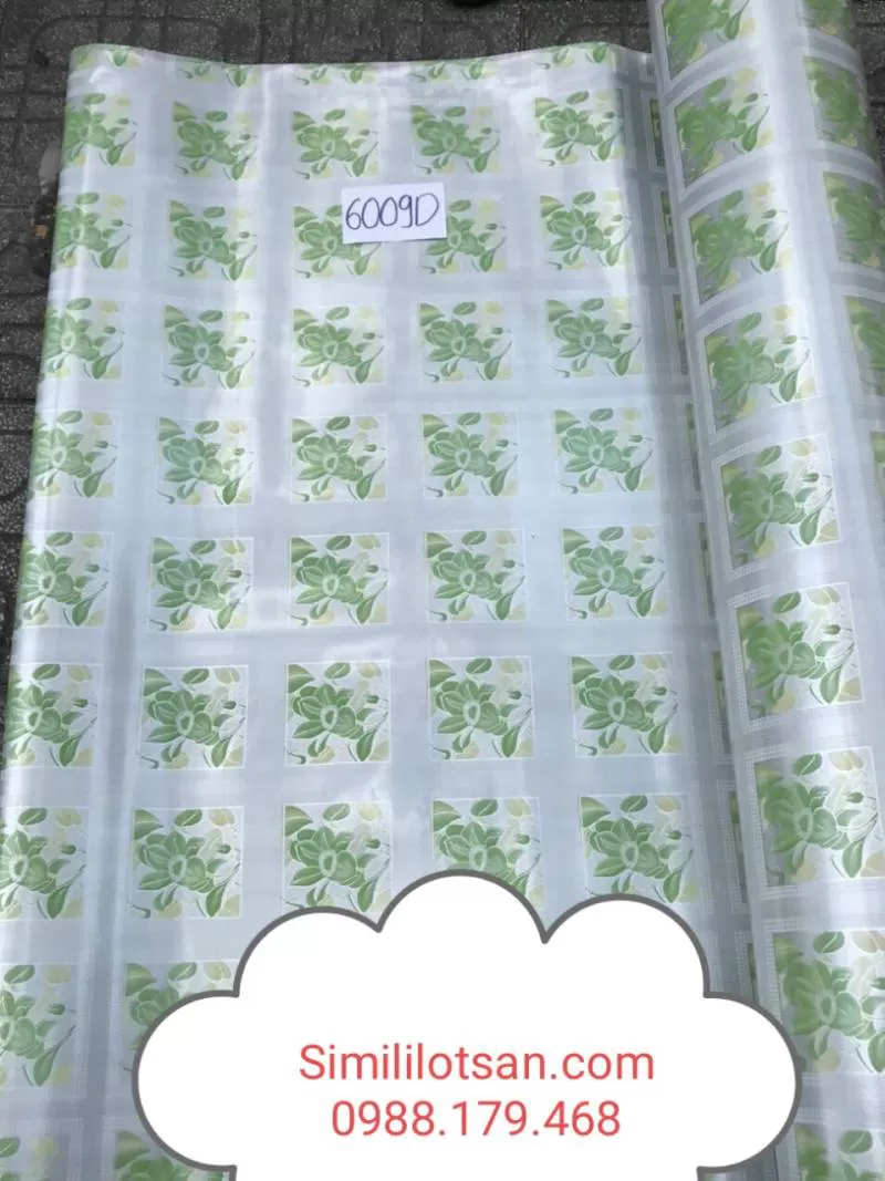 Simili Lót Sàn Dày 1.6mm Xốp 6009 Dày - Thảm nhựa dán sàn hoa văn- Gỉa gạch