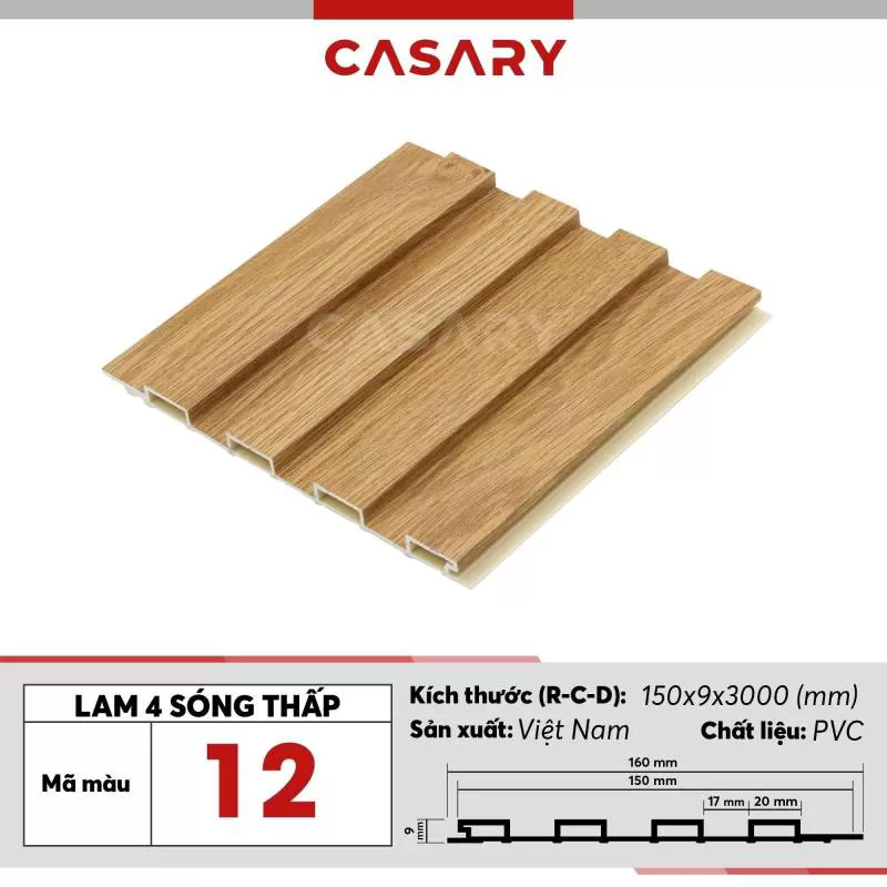 Tấm Ốp Lam 4 Sóng Thấp Casary – 12