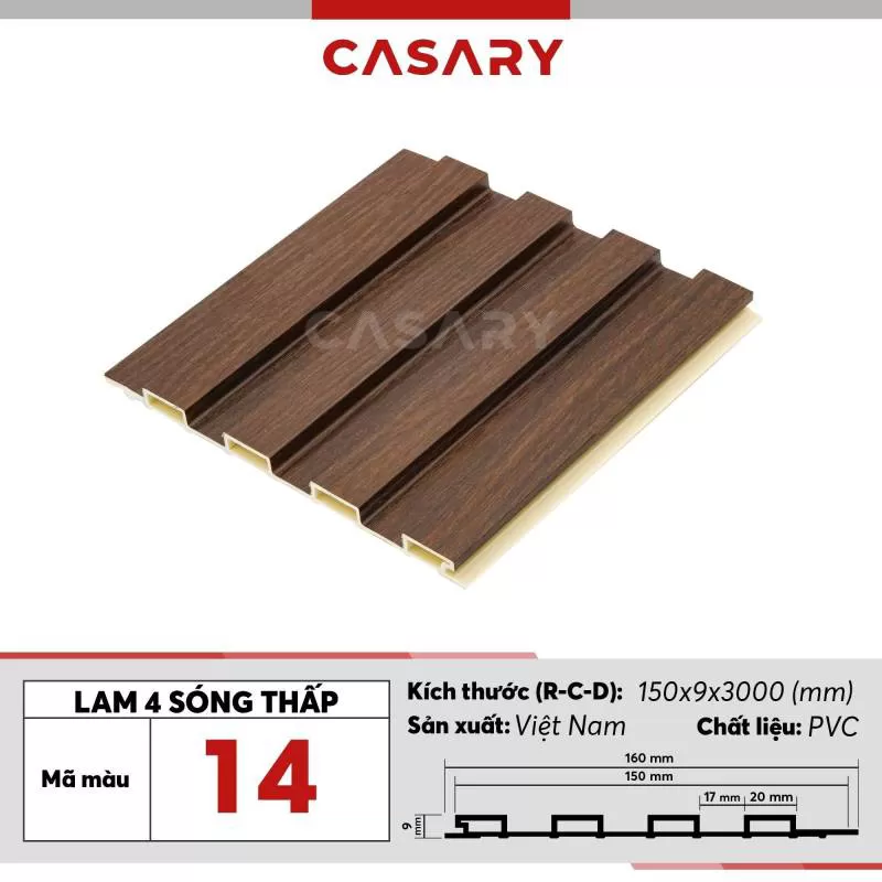 Tấm Ốp Lam 4 Sóng Thấp Casary – 14 