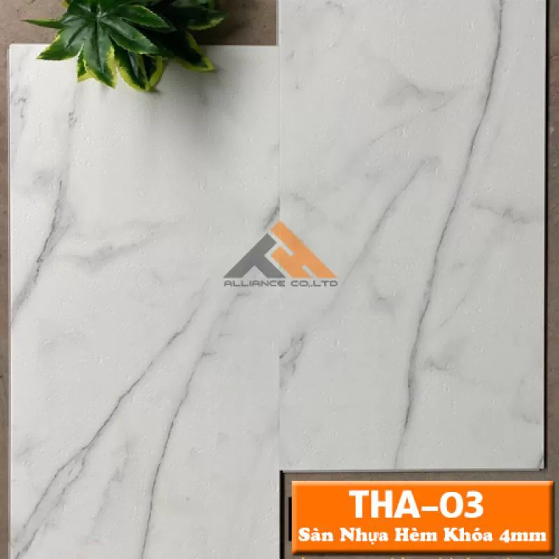 Sàn Nhựa Hèm Khóa 4mm- THA-03 – Giả Đá Marble