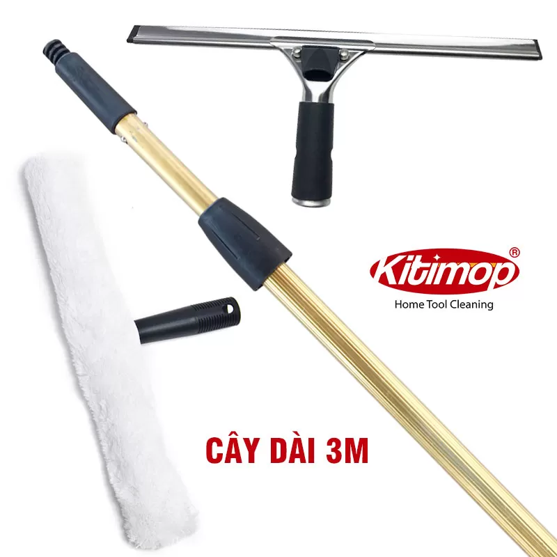 Dụng Cụ Lau Kính Cán Dài 3M (Kitimop-30) - nhập khẩu, cao cấp 