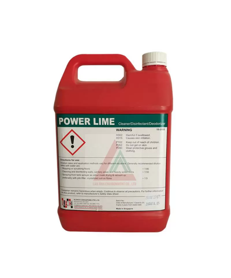 Nước lau sàn khử trùng, khử mùi đuổi muỗi côn trùng Power Lime – Can 5L