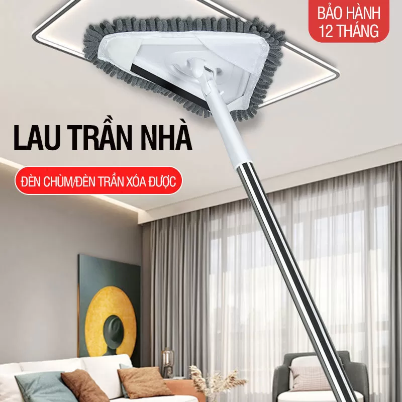 Cây lau tường trần nhà, lau kính, lau sàn cán dài inox Kitimop-A3