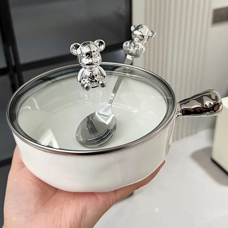 [48] Tô sứ có tay cầm kèm nắp muỗng