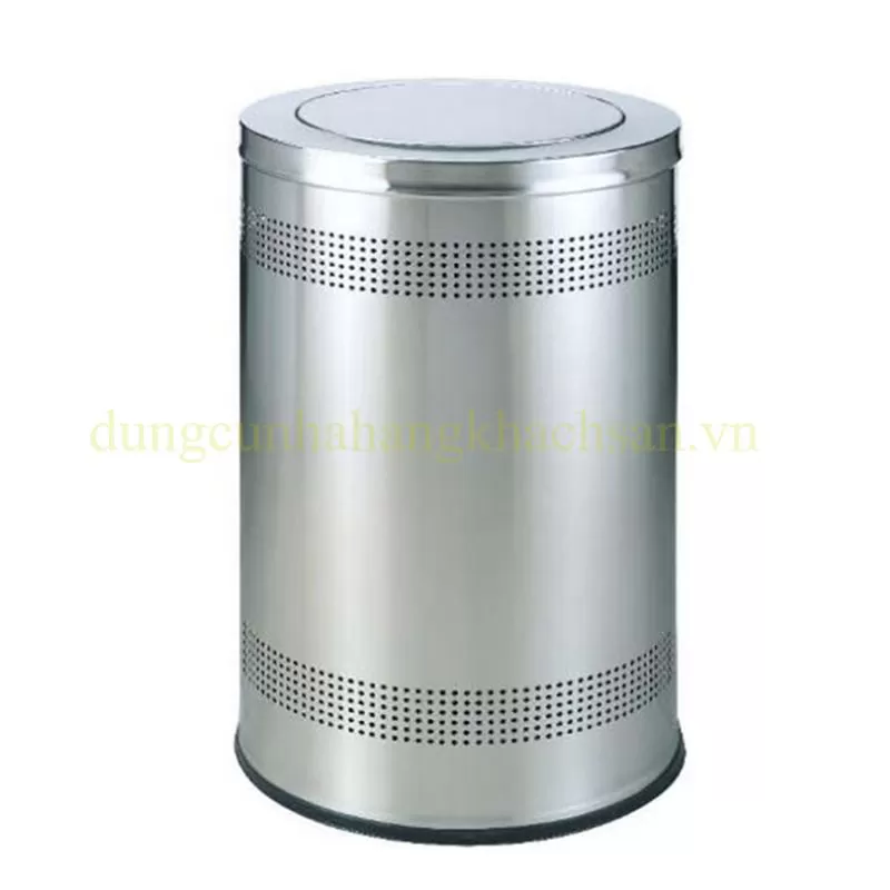 Thùng rác inox tròn nắp lật TS14T08