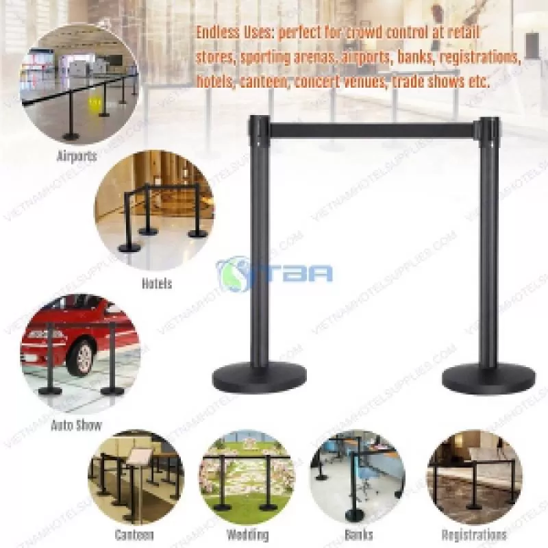 Trụ chắn barrier màu đen phân làn & ngăn cách khu vực