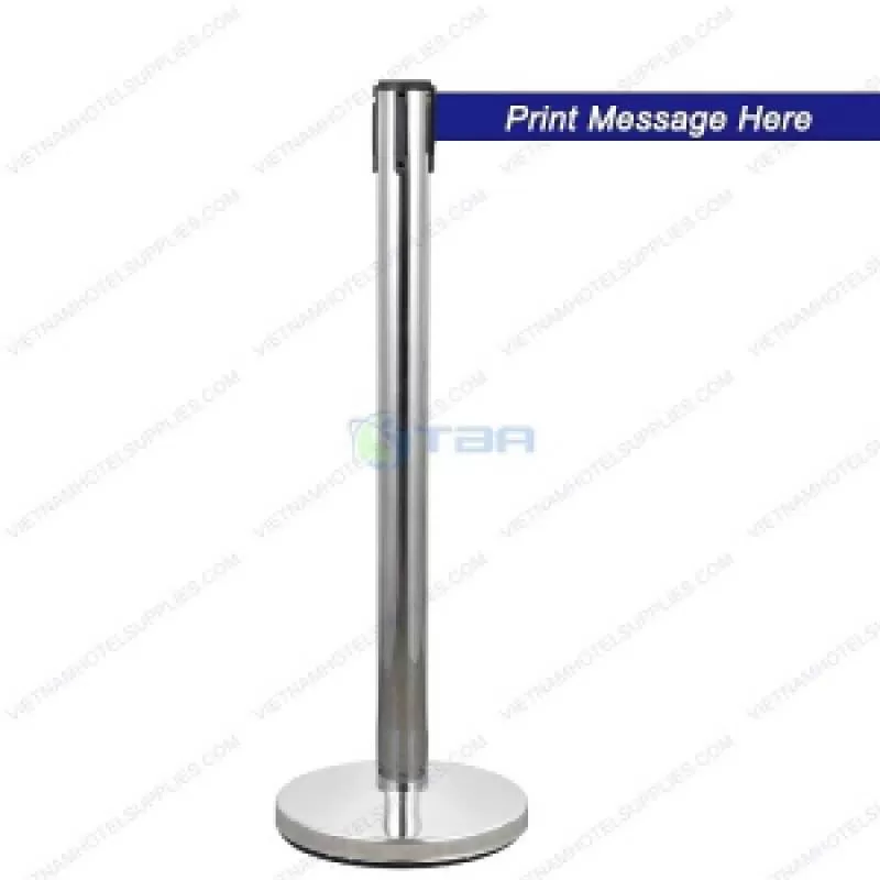 Trụ chắn inox phân làn đế chóp dây căng màu xanh 3 mét