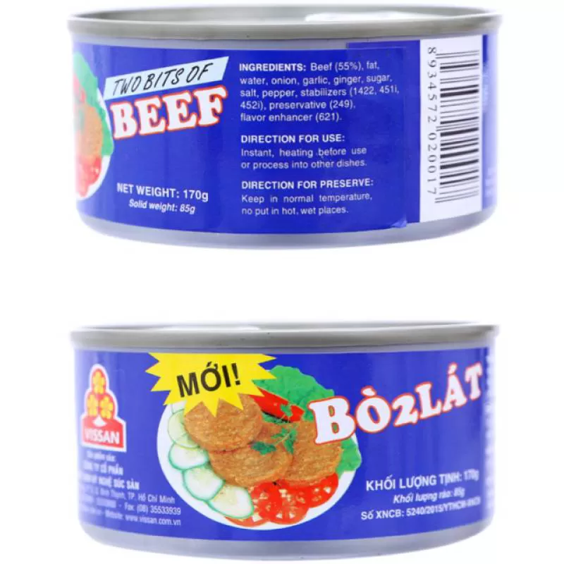 Bò 2 Lát Vissan 170g - Nhà phân phối hàng tiêu dùng Trường Hưng