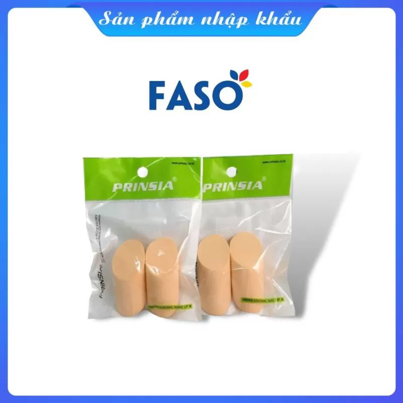 Bông phấn đánh kem nền Prinsia hình vuông màu vàng