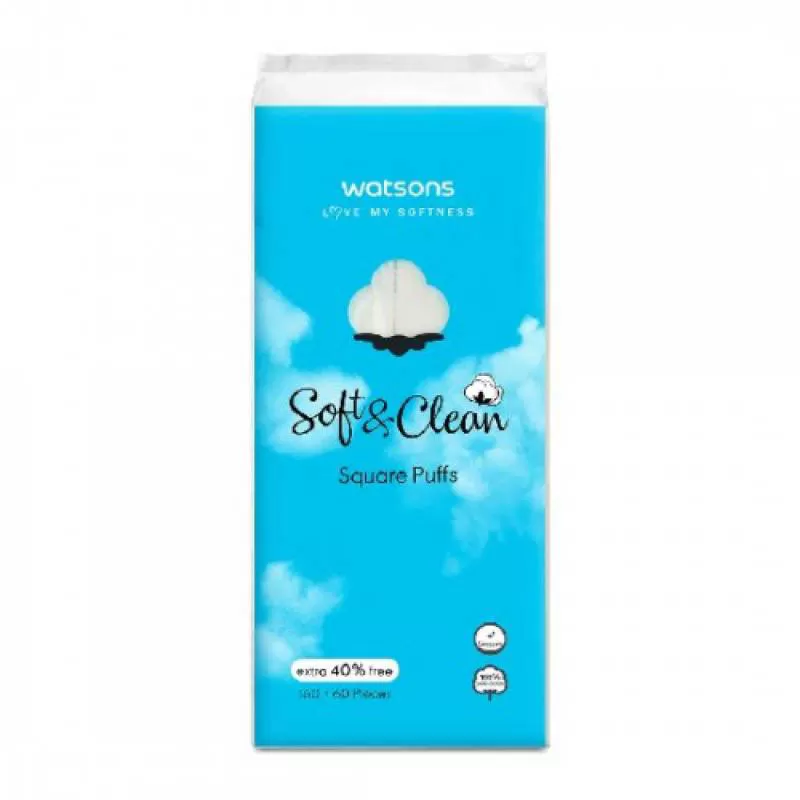 Bông Tẩy Trang Watsons Soft & Clean Square Puffs Thái Lan