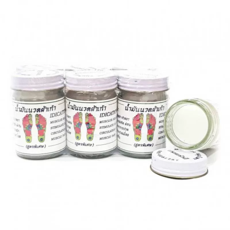 Lốc 6 Chai Dầu Cù Là Trắng Massage Chân Thái Lan [50g x6]