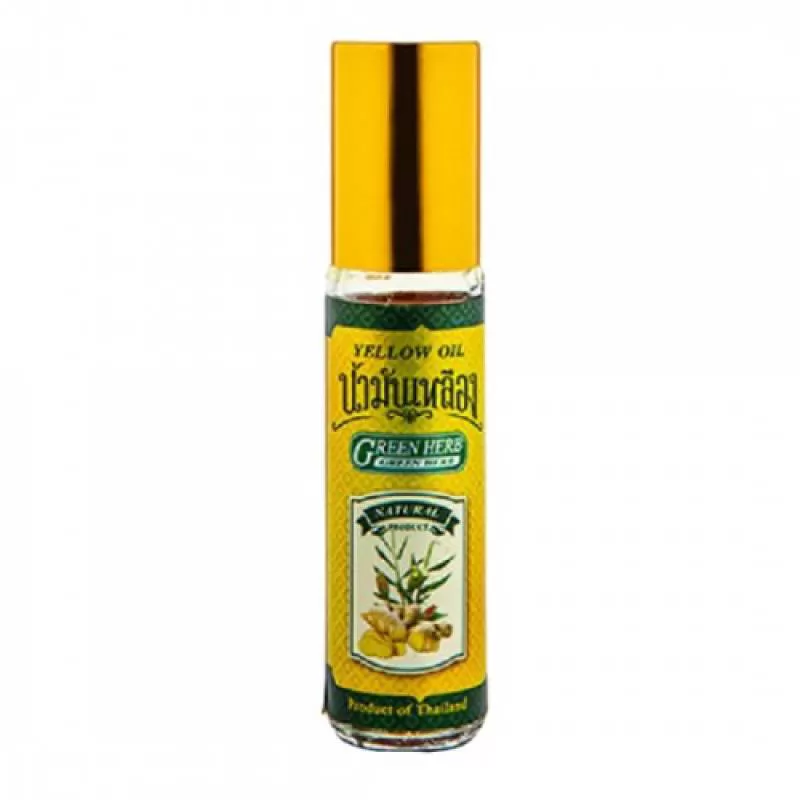 Dầu Lăn Gừng Yellow Oil Green Herb 8cc Thái Lan 