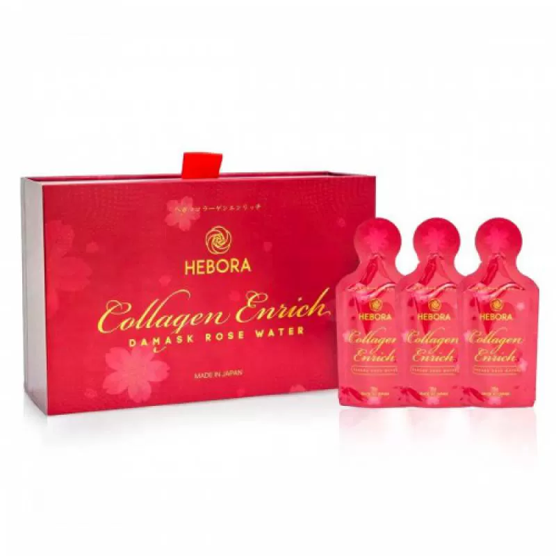 Nước Uống Bổ Sung Collagen Hebora Collagen Enrich Nhật Bản Mẫu Mới Dạng 28 Gói