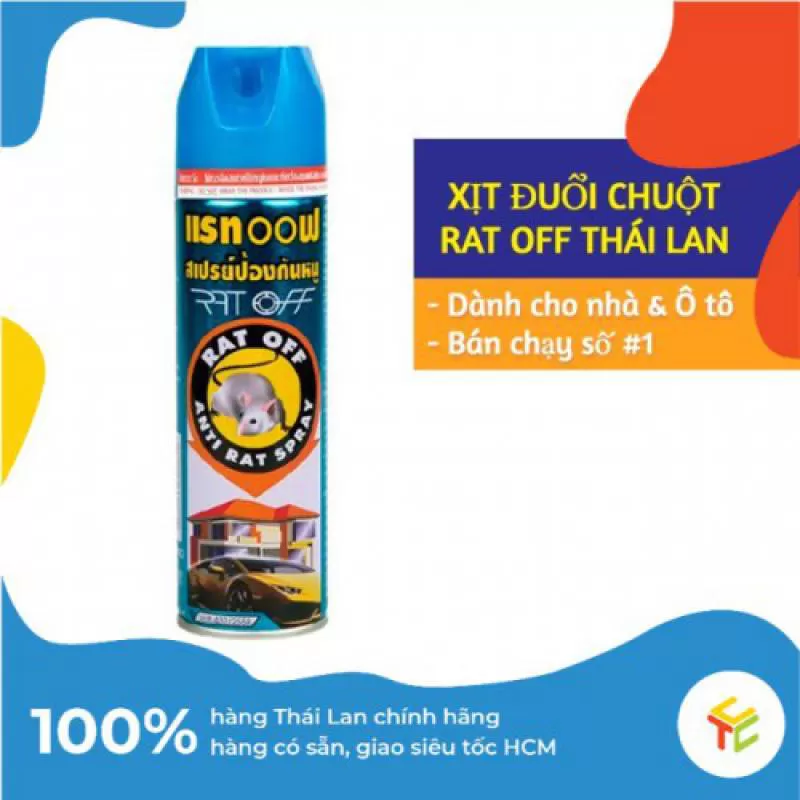 Chai Xịt Đuổi Chuột cho Ô Tô/Nhà/Kho Xưởng Rat Off Anti Rat Spray 200ml nội địa Thái Lan