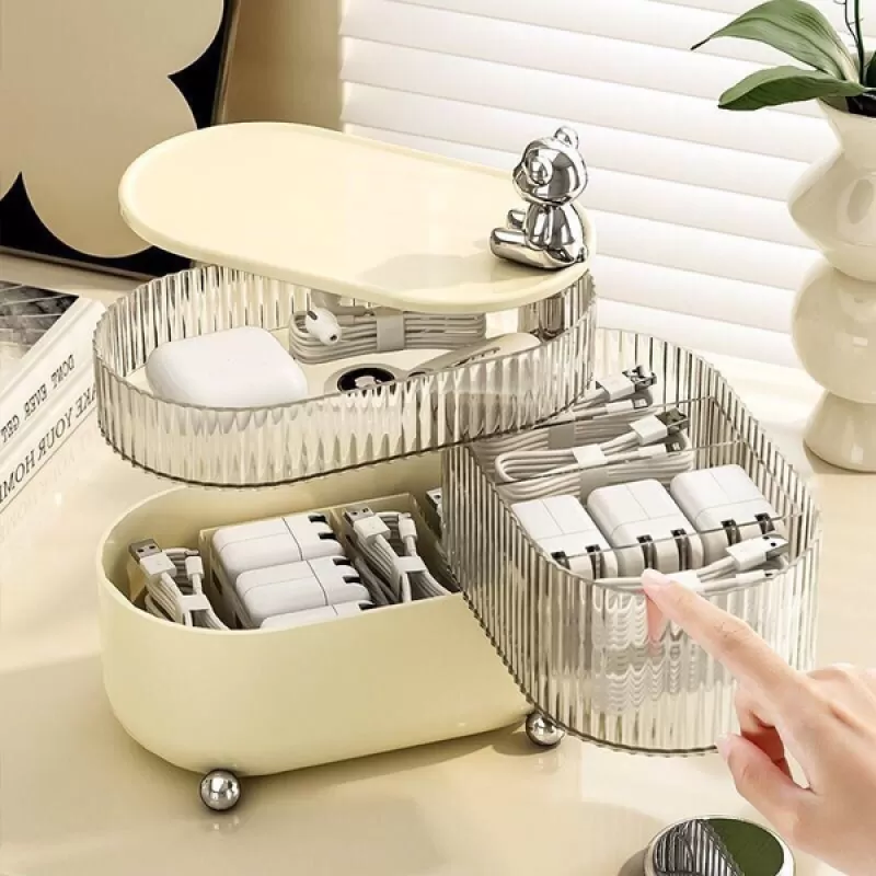 Hộp Đựng Phụ Kiện Trang Sức 3 Tầng Núm Gấu (Thùng 20)