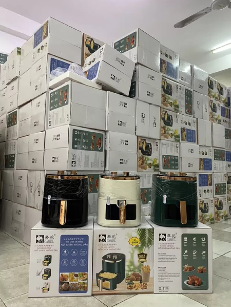 Nồi Chiên Không Dầu 12L Lồng Kính Núm Trên