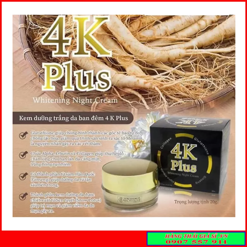 Kem nhân sâm dưỡng da mặt ban đêm 4K Plus