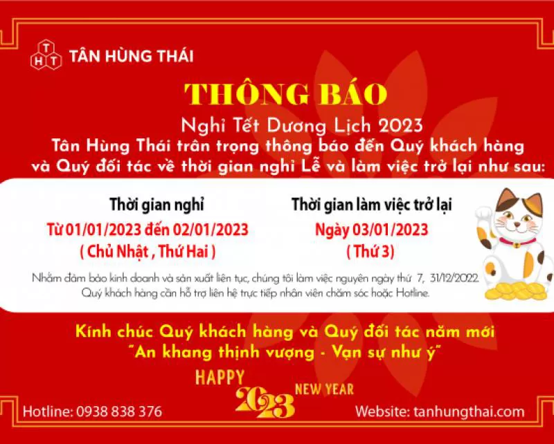 Lịch nghỉ Tết dương lịch 2023