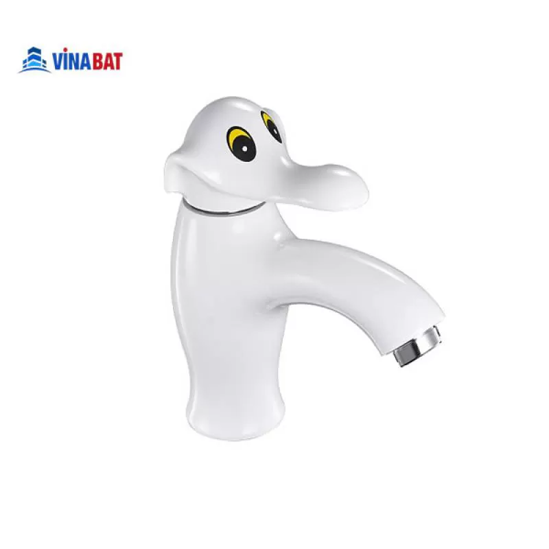 Vòi rửa lavabo trẻ em hình con voi màu trắng V094
