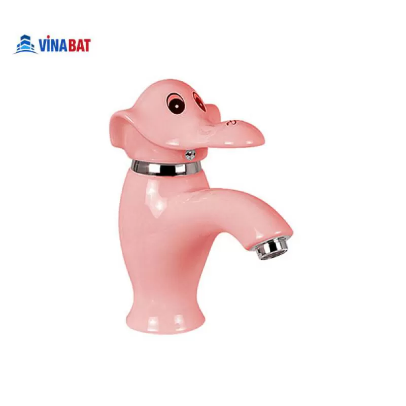Vòi rửa lavabo trẻ em hình con voi màu hồng V091