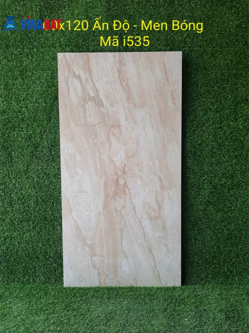 Gạch Ấn Độ 60x120 vân đá vàng siêu bóng i535 - VinaBAT