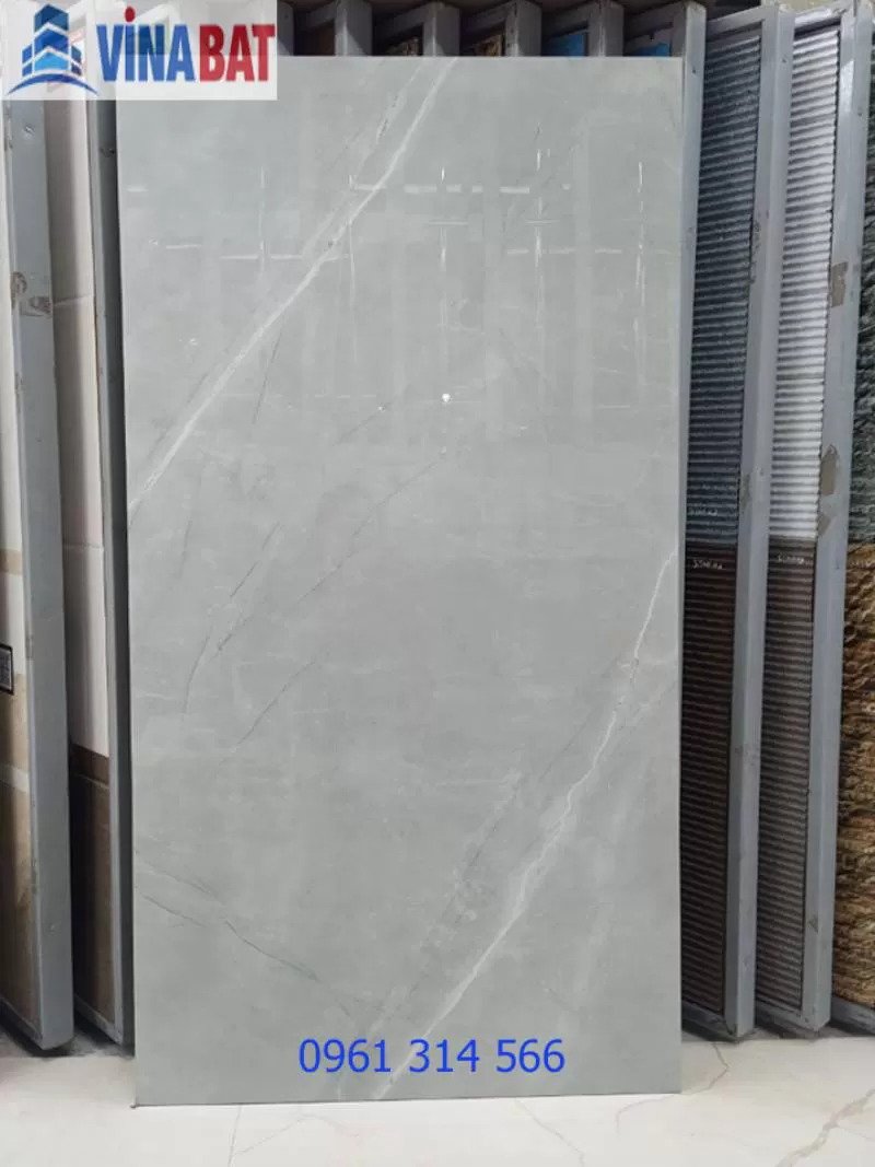 Gạch Ấn Độ 60x120cm màu ghi bóng ASI465