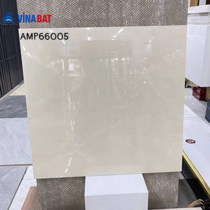 Gạch ốp lát Grand 60x60cm AMP66005 vân đá màu kem siêu bóng