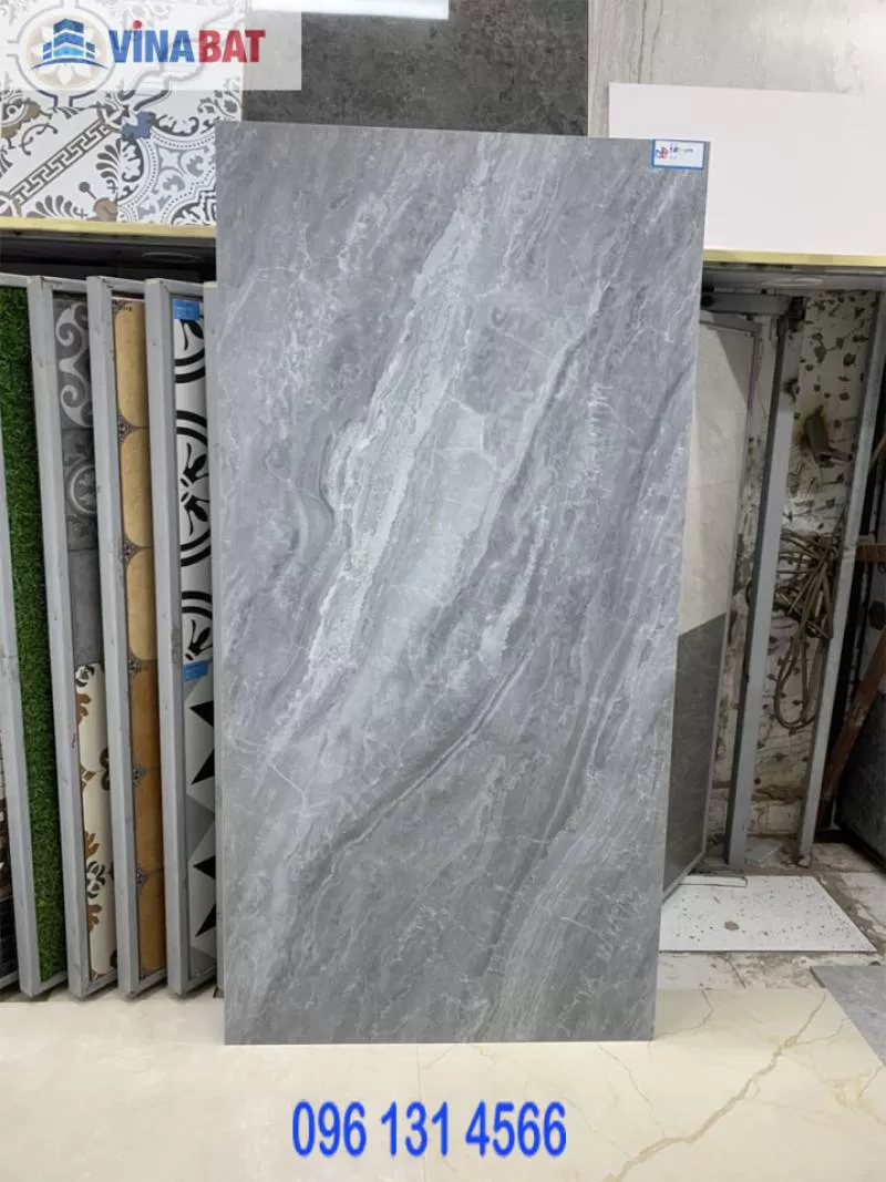 Gạch Trung Quốc kích thước 75x150cm màu ghi men bóng 99395117 