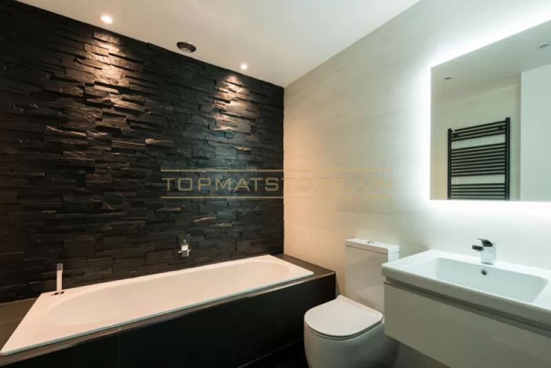 Đá ghép đen Lai Châu 10x50cm - Tổng kho đá slate Lai Châu