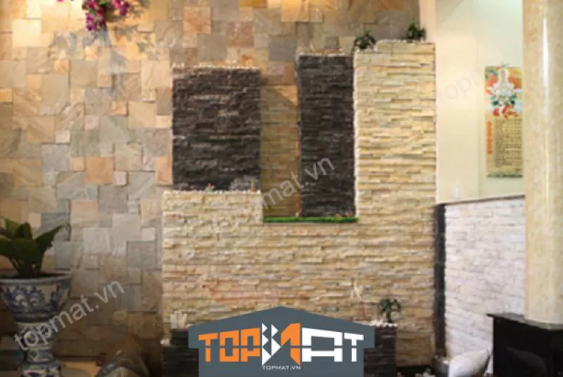Đá slate Lai Châu đa sắc ốp tường 15x15cm