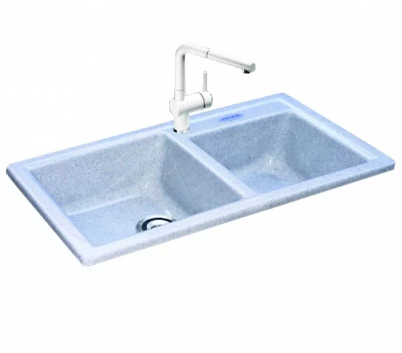 Chậu đá Việt Mỹ S2N-04, 865 x 505 x 220 mm, 2 hộc không có cánh