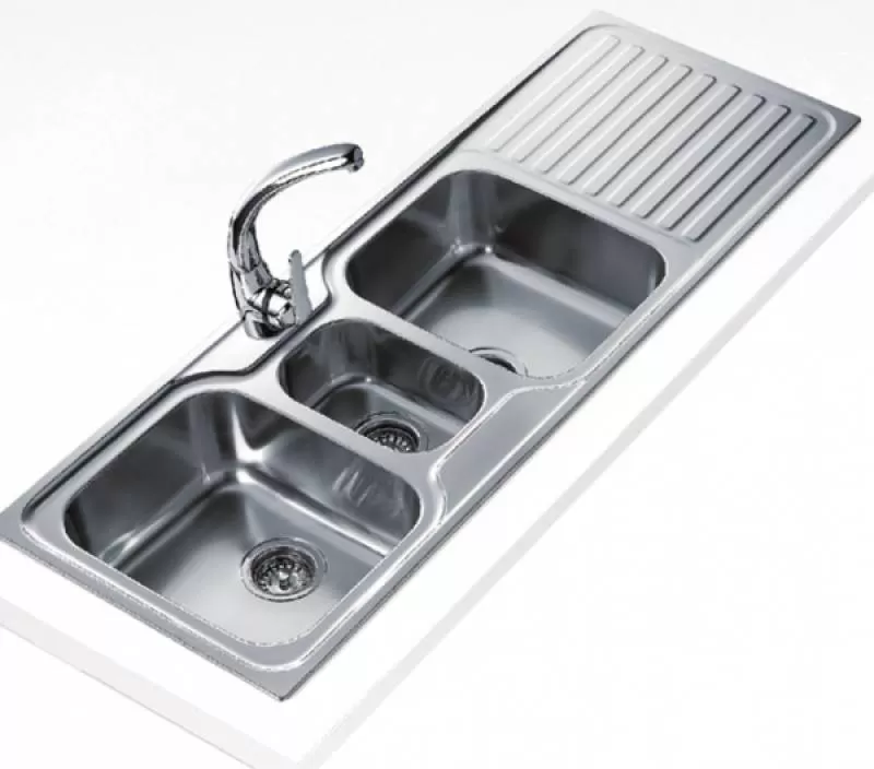 Chậu rửa Teka 3 hộc, có cánh CLASSIC 2 1/2B 1D, 1400 x 500 mm
