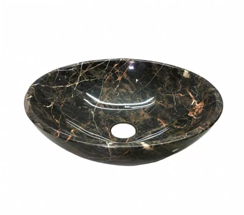 Lavabo tròn mỏng EXIMSTONE, Đá Italian Brown Marble (41 x 41 x 14 mm)