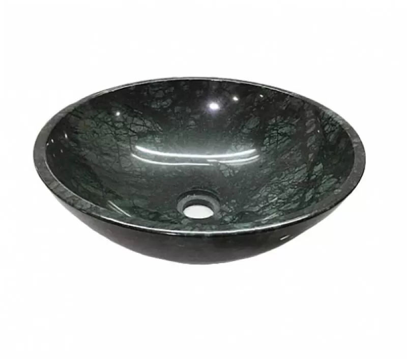 Lavabo tròn mỏng EXIMSTONE, Đá Indian Green Marble (41 x 41 x 14 mm)