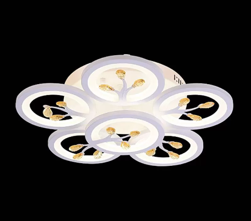 Đèn mâm ốp trần Verona MT 3650/6, 600 x 100 mm, 6 cánh hoa pha lê