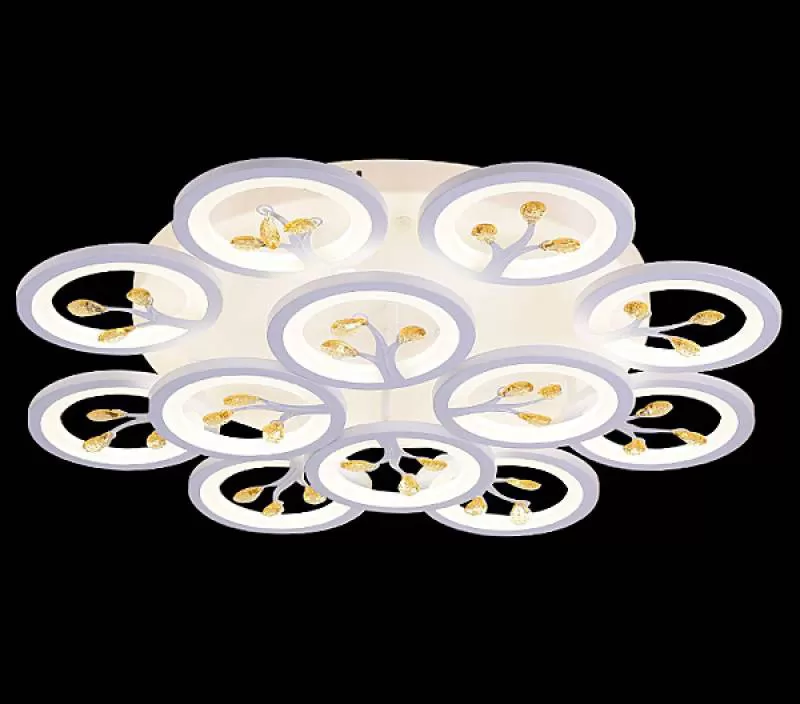 Đèn mâm ốp trần Verona MT 3650/12, 800 x 100 mm, 12 cánh hoa pha lê